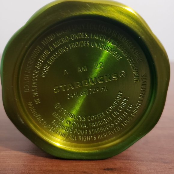 Starbucks Tumbler Stainless Steel 24oz 2022 Venti Yellow Green Ombré Collectable - Picture 8 of 8